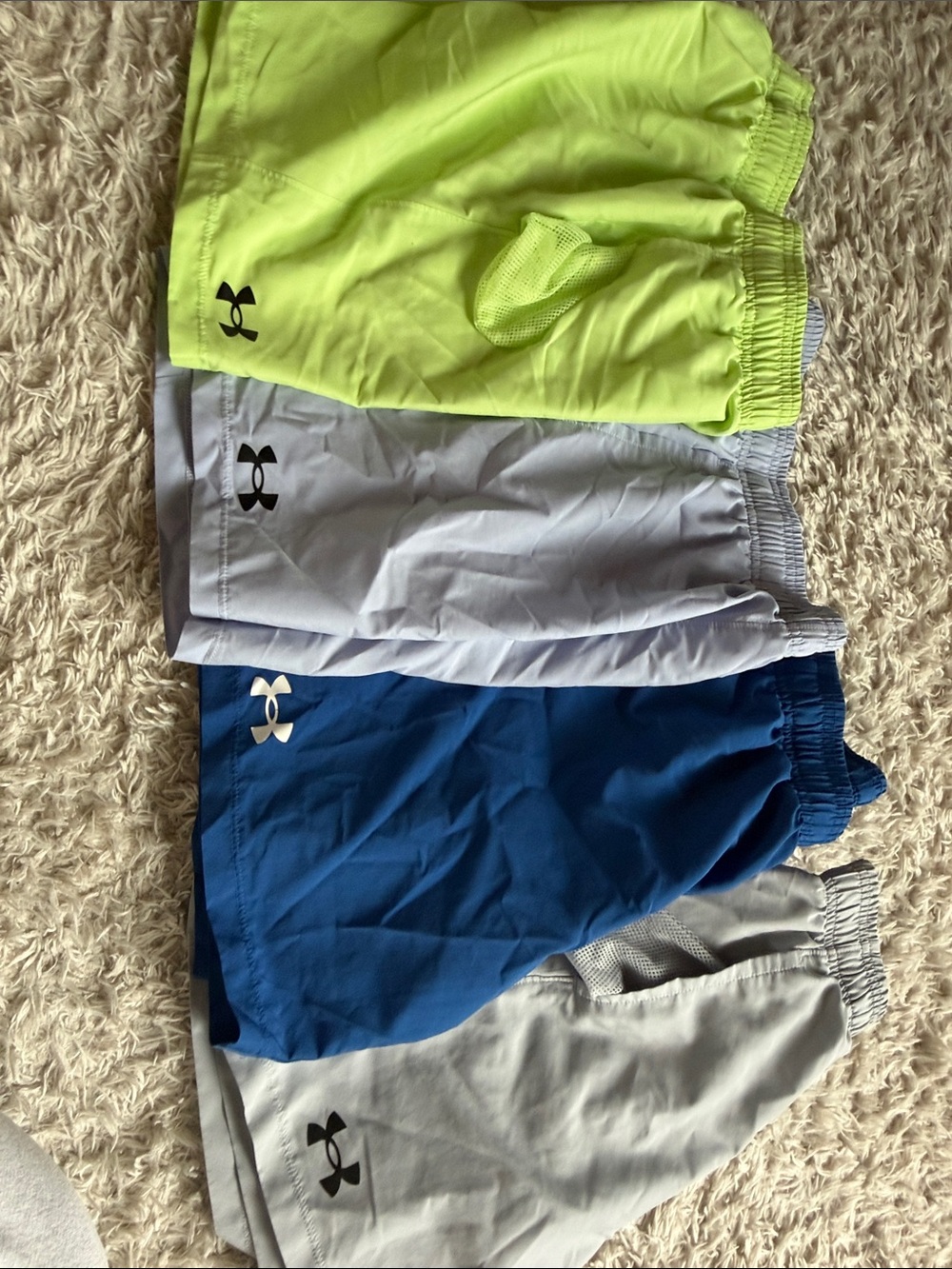 Under Armour Kids Athletic Golf Shorts - Neon Yellow, Light Gray, Blue